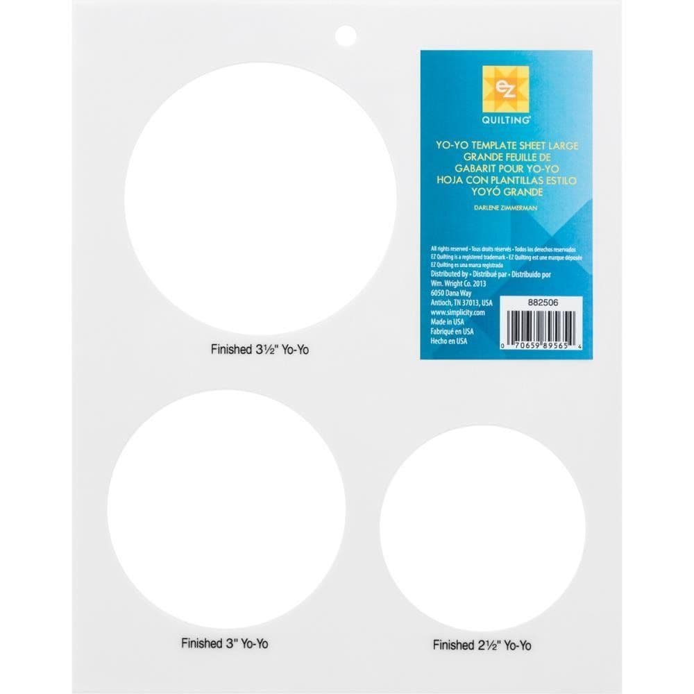 Simplicity EZ Quilting - Template Sheet Yo-Yos Large