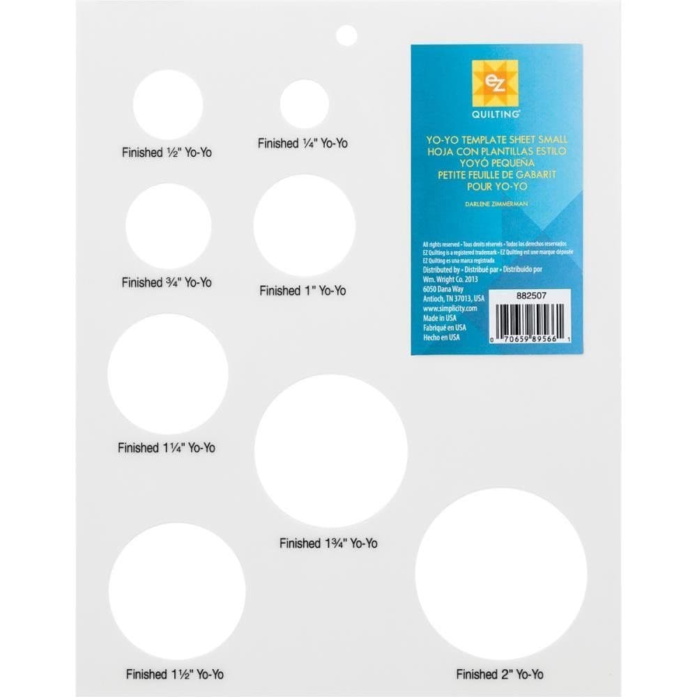 Simplicity EZ Quilting - Template Sheet Yo-Yos