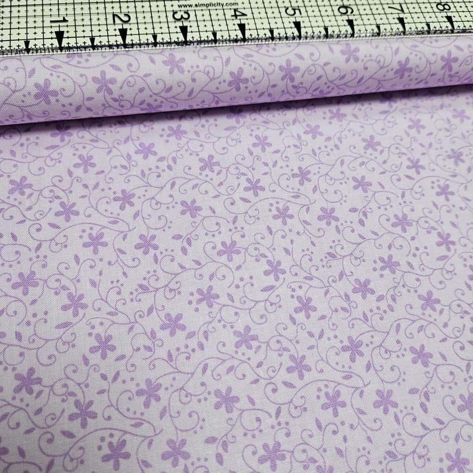 Fabri-Quilt - Church Kitchen Ladies Lilac Tone on Tone 100% Cotton Fabric - Crafts and Quilts