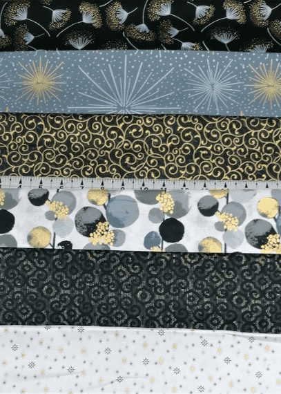 Fat Quarter Bundle - Hoffman Mixed Metals - 100% Cotton Fabric Bundle
