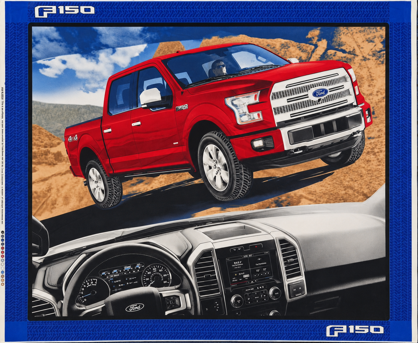 Sykel - Ford F150 Truck Quilt Fabric Panel