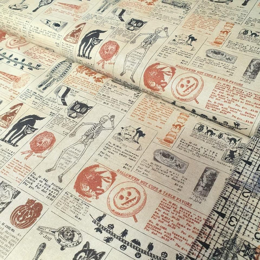 Free Spirit - Eclectic Elements by Tim Holtz Halloween Masquerade 100% Cotton Fabric - Crafts and Quilts