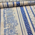 Fresh Water Designs - A Quilters Garden Clothesline Border Blue 100% Cotton Fabric