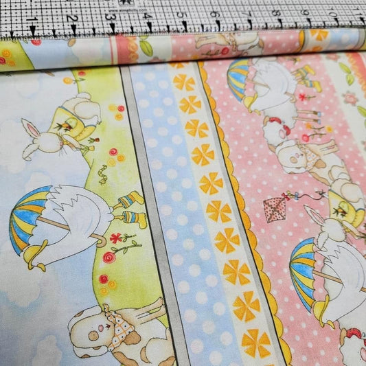 Henry Glass - A Beautiful Day Baby Farm Border 100% Cotton Fabric - Crafts and Quilts