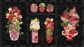 Henry Glass - Botanica III Scarlet by Color Principle Quilt Fabric Panel - Crafts and Quilts