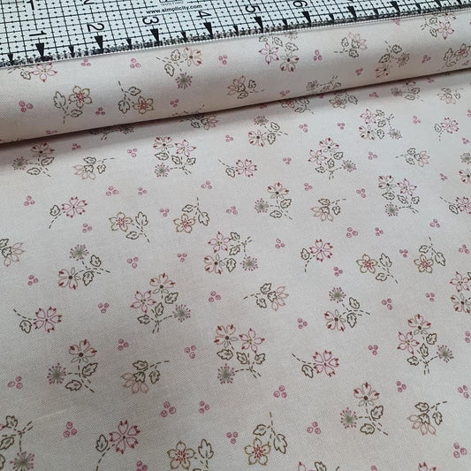 Henry Glass - Cherry Blossoms by One Sister Designs Bouquet Toss Neutral 100% Cotton Fabric - Crafts and Quilts