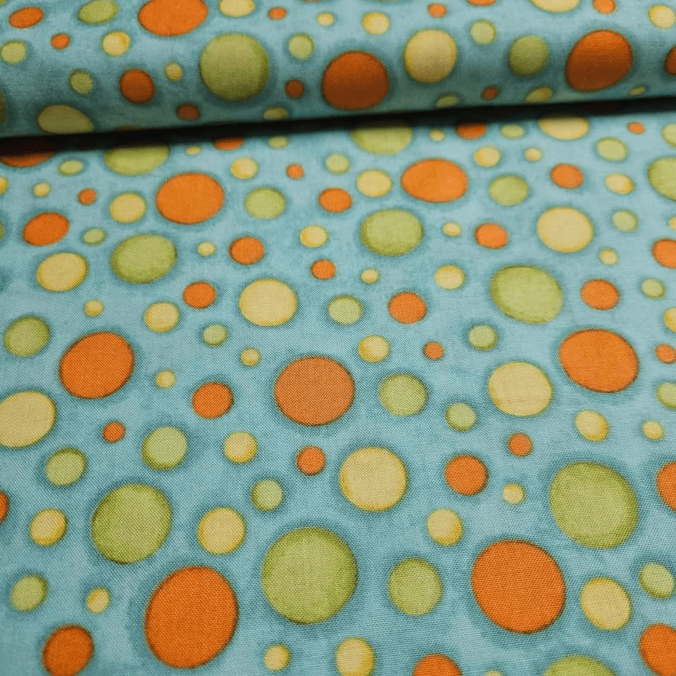 Henry Glass - Hoot! Hoot! Hooray! Spot Aqua 100% Cotton Fabric - Crafts and Quilts