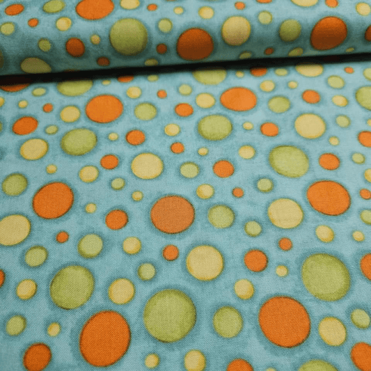 Henry Glass - Hoot! Hoot! Hooray! Spot Aqua 100% Cotton Fabric - Crafts and Quilts