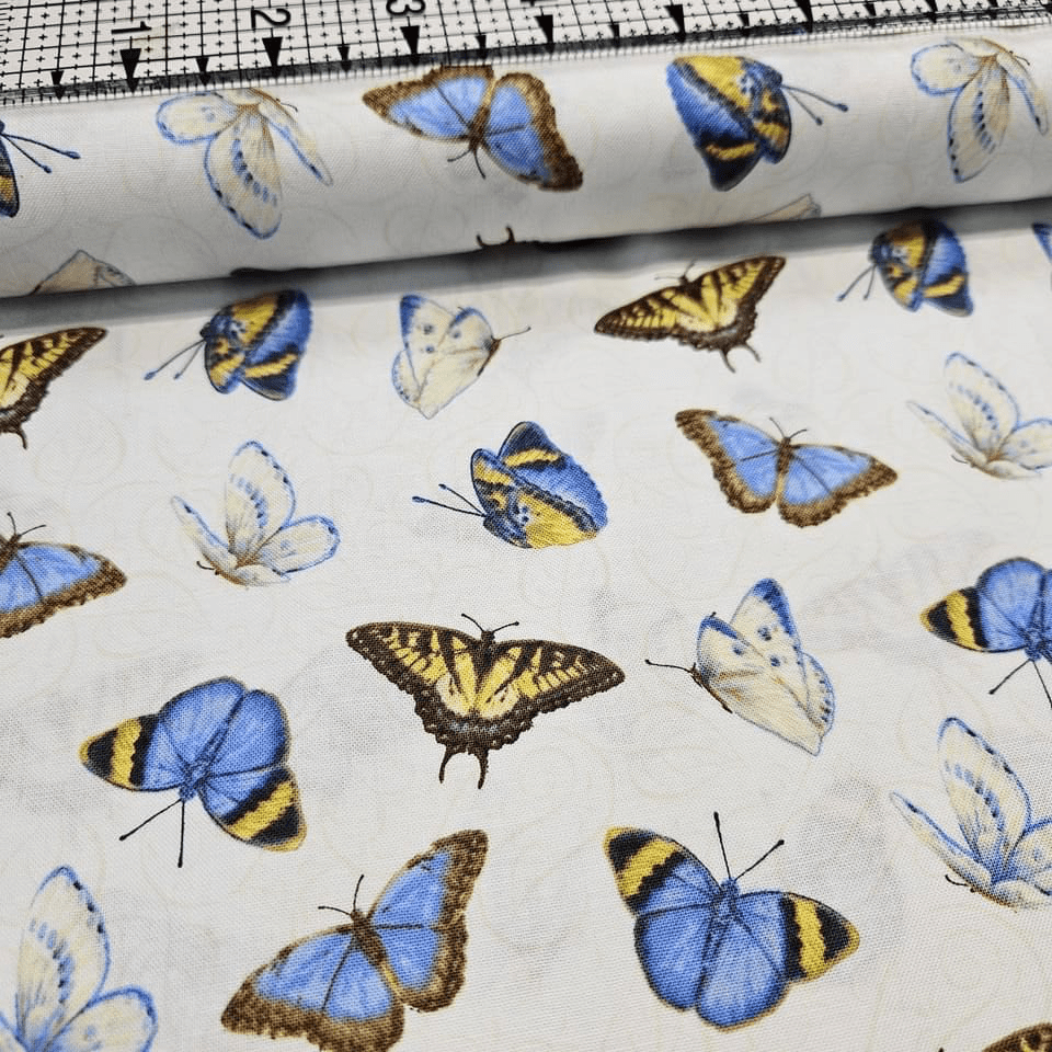 Henry Glass - My Sunflower Garden Butterflies 100% Cotton Fabric - Crafts and Quilts