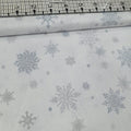 Hoffman - A Winters Sky Metallic Snowflakes Frosted Blue 7684 100% Cotton Fabric - Crafts and Quilts
