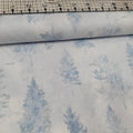 Hoffman - A Winters Sky Metallic Trees Blue 7686 100% Cotton Fabric