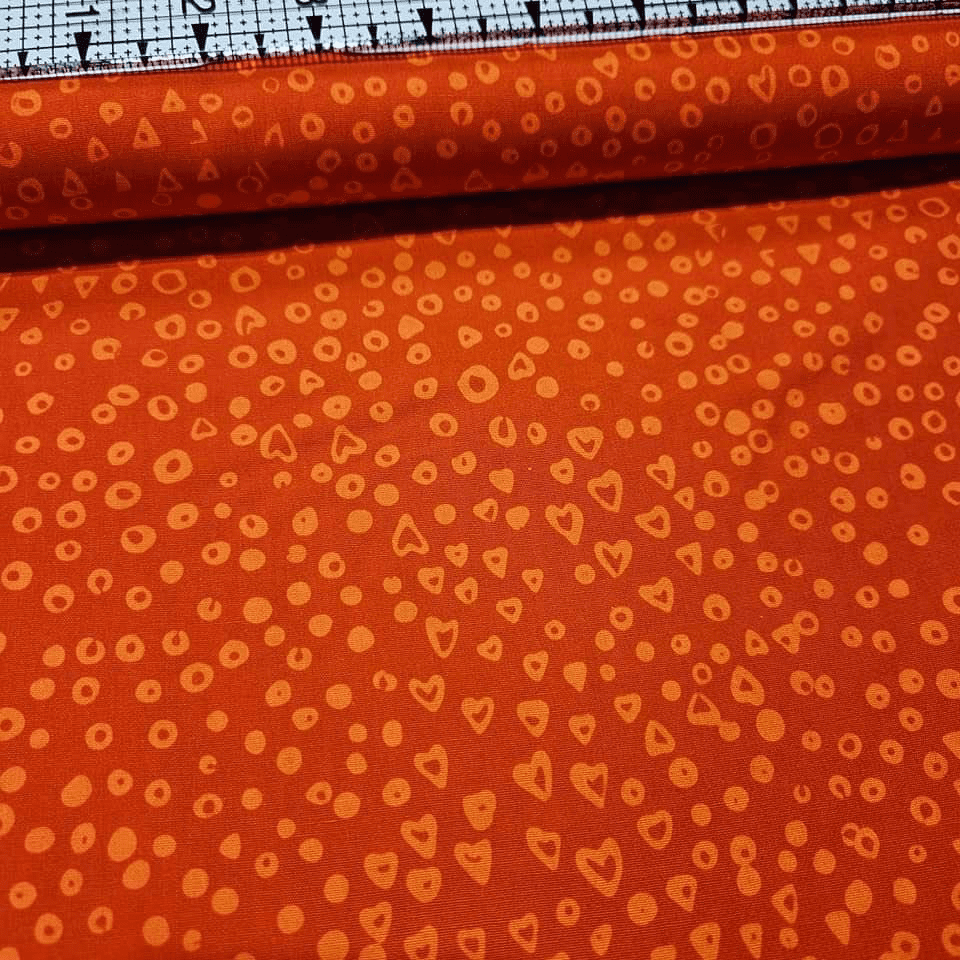 Hoffman - Bali Batik Handpaints Hearts Orange 3017-178 100% Cotton Fabric
