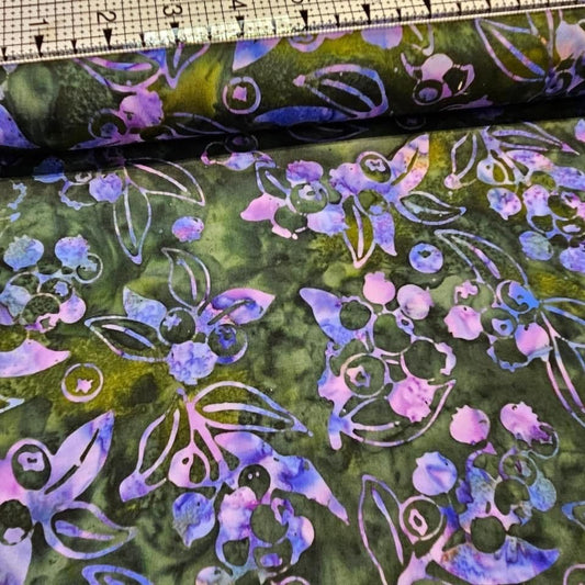 Hoffman - Bali Batiks Handpaints Blueberry 3355-828 100% Cotton Fabric