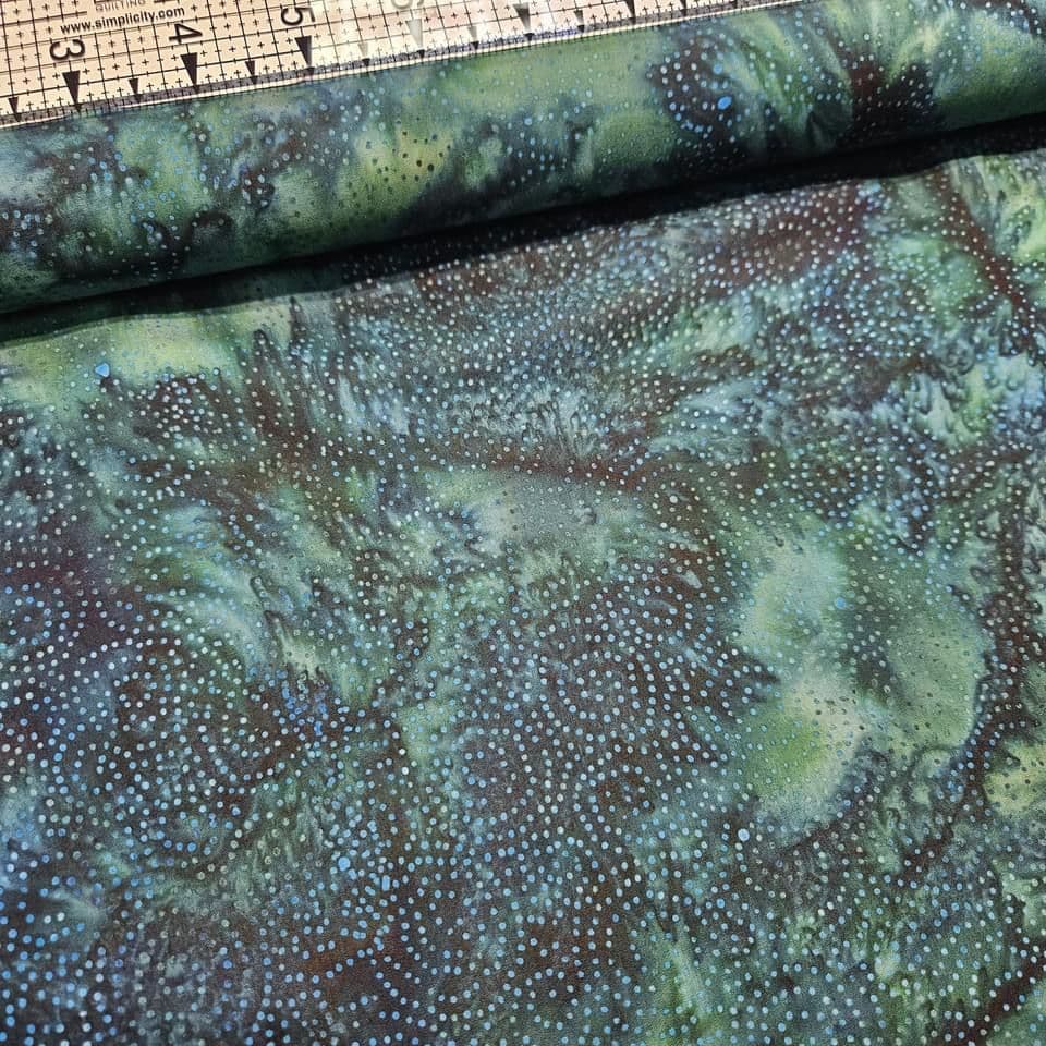 Hoffman - Bali Batiks Handpaints Borealis Swirl Emerald 100% Cotton Fabric
