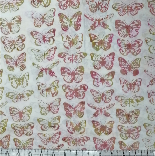 Hoffman - Bali Batiks Handpaints Butterflies Coral Gables 100% Cotton Fabric