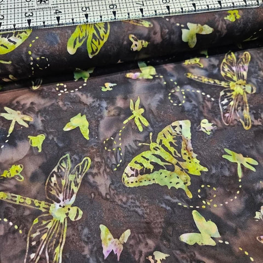 Hoffman - Bali Batiks Handpaints Butterflies Kiwi 100% Cotton Fabric