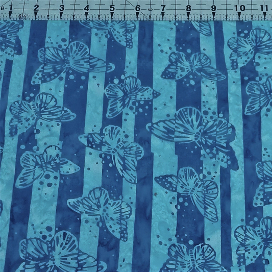Hoffman - Bali Batiks Handpaints Butterfly Stripe Ocean 100% Cotton Fabric