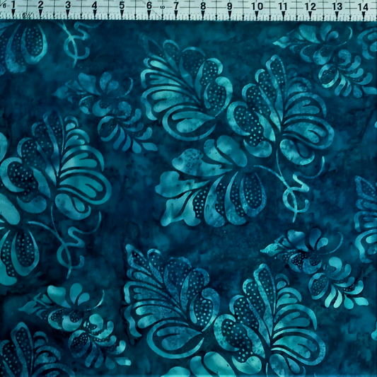 Hoffman - Bali Batiks Handpaints Caladium Teal 100% Cotton Fabric