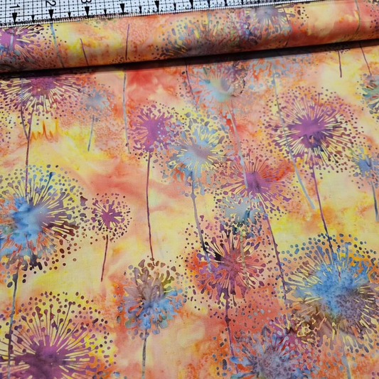 Hoffman - Bali Batiks Handpaints Dandelion Wishes Sunshine 100% Cotton Fabric