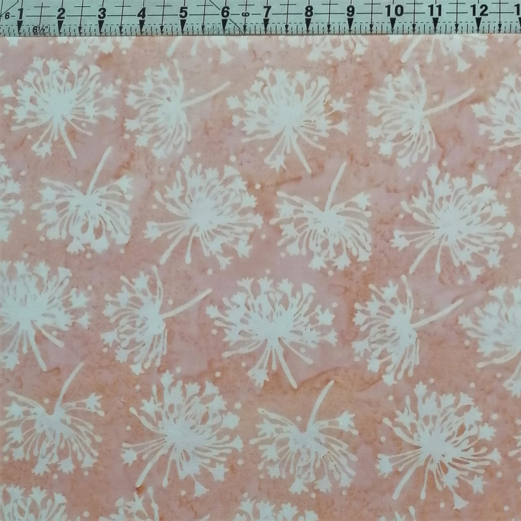 Hoffman - Bali Batiks Handpaints Dandylion Wishes Coral 100% Cotton Fabric - Crafts and Quilts
