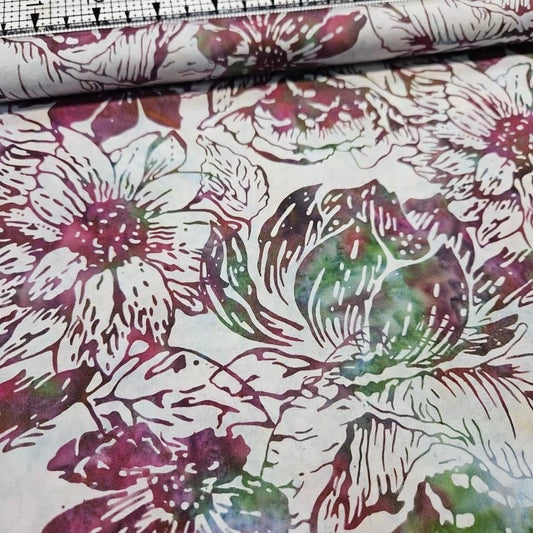 Hoffman - Bali Batiks Handpaints Flora Iceland 2755-249 100% Cotton Fabric