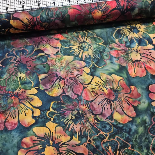 Hoffman - Bali Batiks Handpaints Luau  Hunter 100% Cotton Fabric