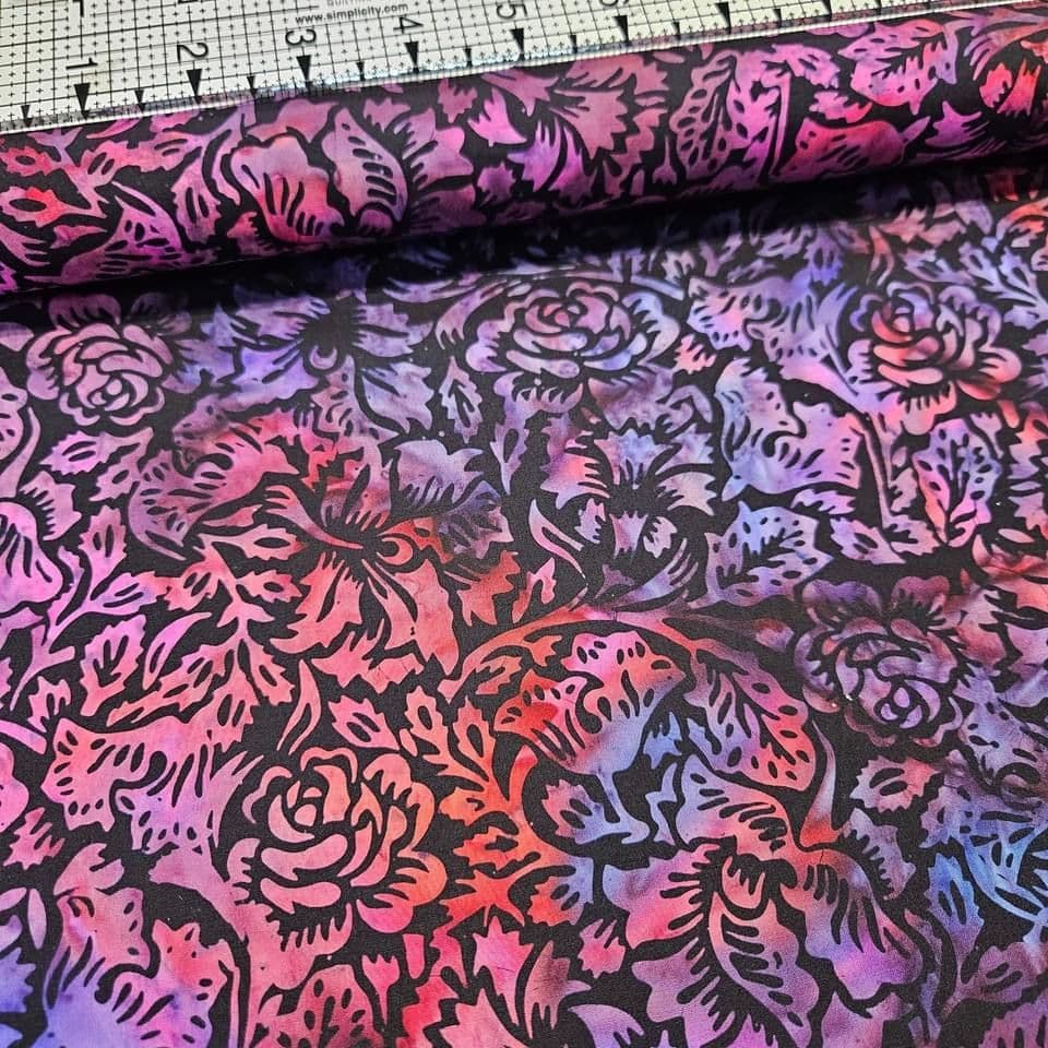 Hoffman - Bali Batiks Handpaints Ornate Floral 3902-338 100% Cotton Fabric