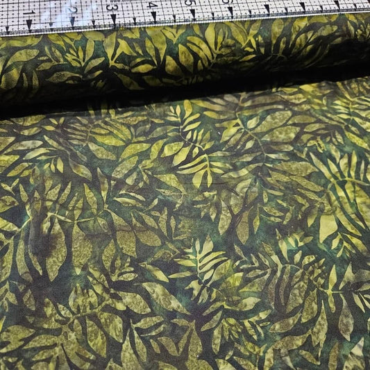 Hoffman - Bali Batiks Handpaints Palm Leaves Green 3365-818 100% Cotton Fabric