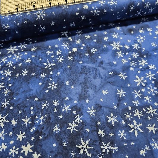 Hoffman - Bali Batiks Handpaints Snowflakes Navy Blue 100% Cotton Fabric