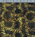 Hoffman - Bali Batiks Handpaints Sunflowers Midnight 100% Cotton Fabric - Crafts and Quilts