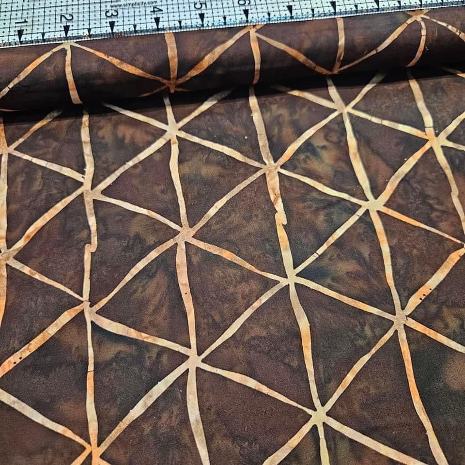 Hoffman - Bali Batiks Handpaints Triangles Brown 100% Cotton Fabric