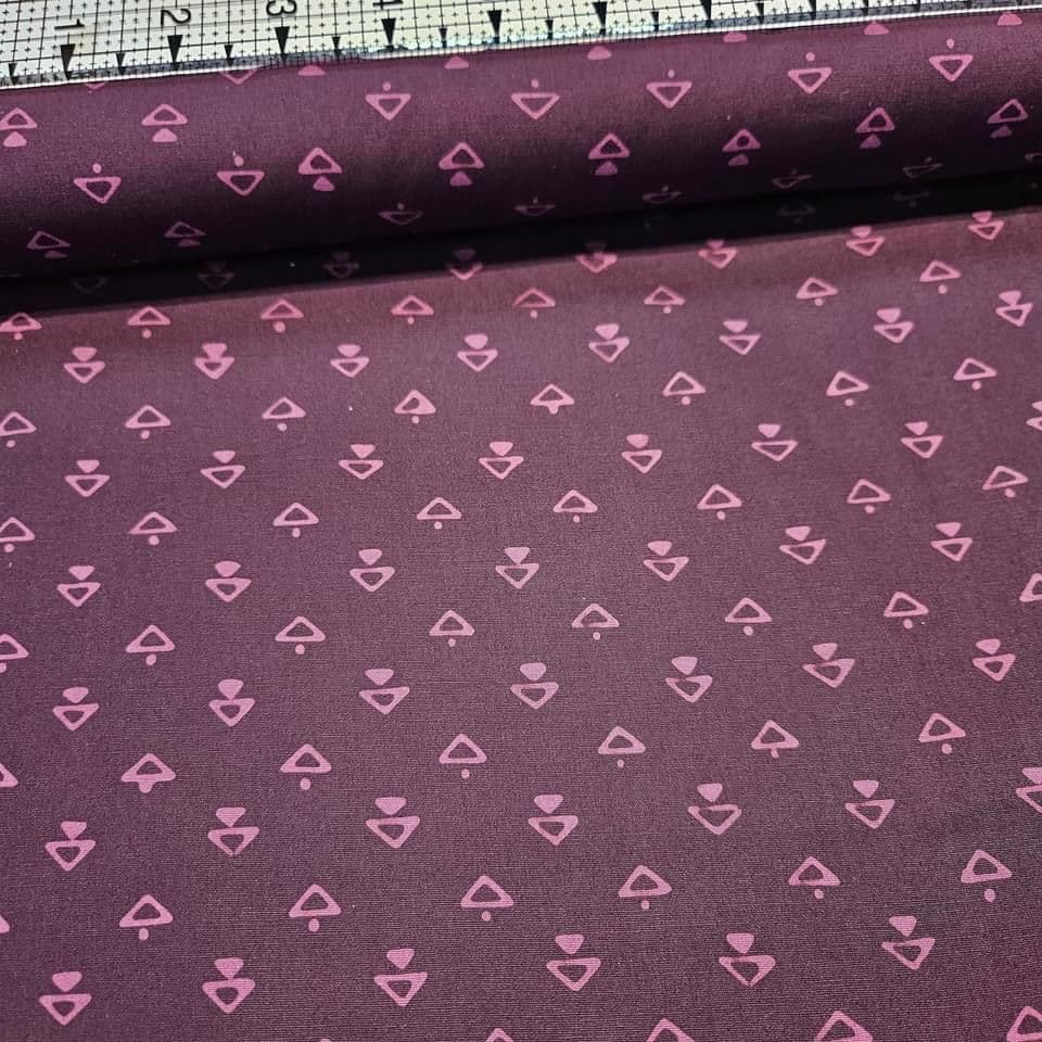 Hoffman - Bali Batiks Handpaints Triangles Plum 3017-131 100% Cotton Fabric