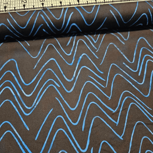 Hoffman - Bali Batiks Handpaints Waves Black Blue 3361-607 100% Cotton Fabric