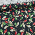 Hoffman - Cardinal Carols Christmas Lights Metallic Black 7627 100% Cotton Fabric