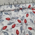Hoffman - Cardinal Carols Christmas Lights Metallic White 7627 100% Cotton Fabric