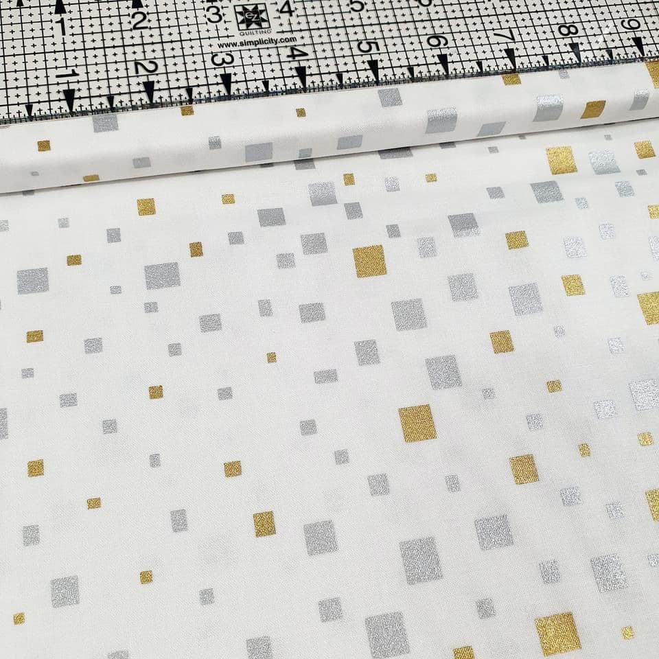Hoffman - Mixed Metals Squares Q4521 100% Cotton Fabric