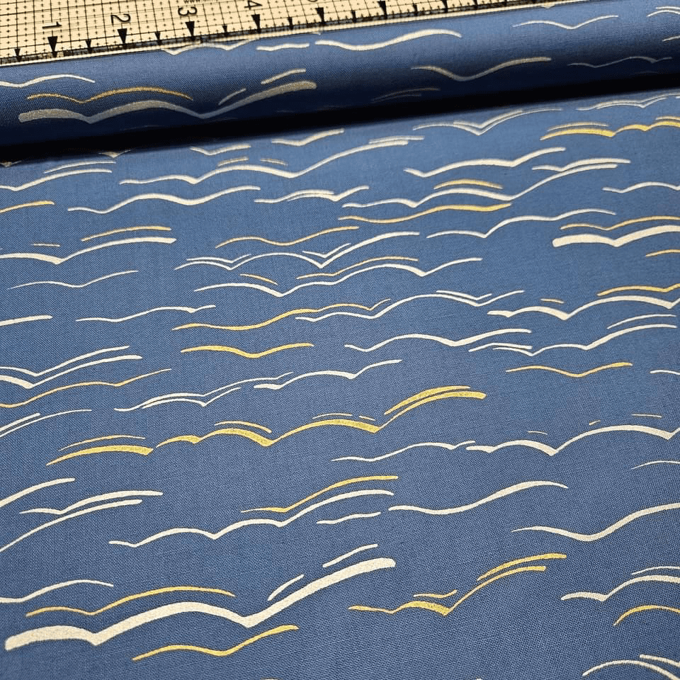 Hoffman - Mixed Metals Waves Denim Blue S#Q4520 100% Cotton Fabric