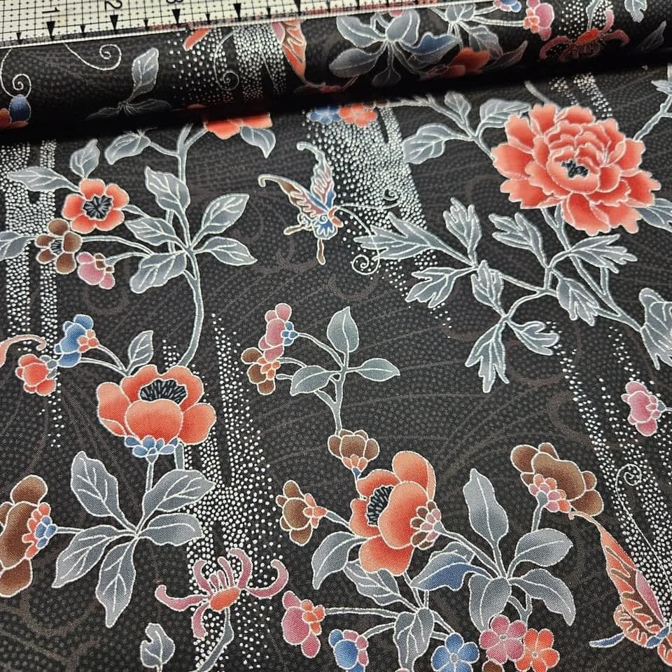 Hoffman - Narumi Ornate Black S#L7334 100% Cotton Fabric