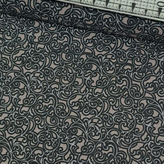 Hoffman - Sheer Romance Damask Black 100% Cotton Fabric