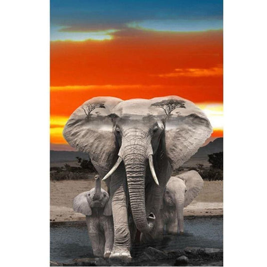 Hoffman - Wild Kingdom Elephant Quilt Panel Digitally Printed - Crafts and Quilts