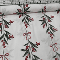 Hoffman - Winter Blooms Mistletoe White 7674 100% Cotton Fabric - Crafts and Quilts