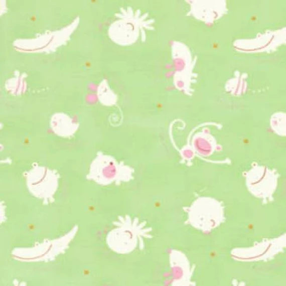 Free Spirit - Baby Talk by David Walker Studios DW 56 Animals Toss 100% Cotton Fabric - Crafts and Quilts