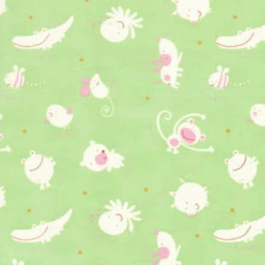 Free Spirit - Baby Talk by David Walker Studios DW 56 Animals Toss 100% Cotton Fabric - Crafts and Quilts