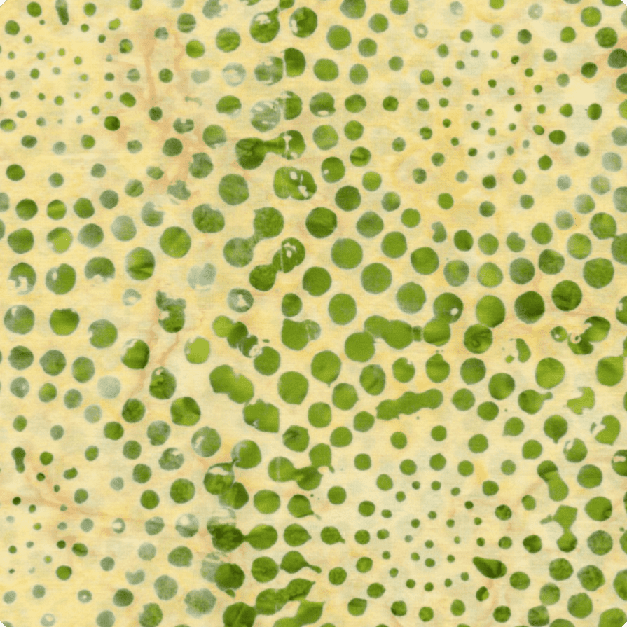Indonesian Bali Batik - Circle Spot Yellow 100% Cotton Fabric - Crafts and Quilts