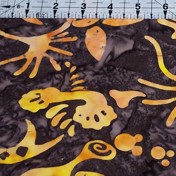 Indonesian Bali Batik - Sea Kelp Brown 100% Cotton Fabric - Crafts and Quilts