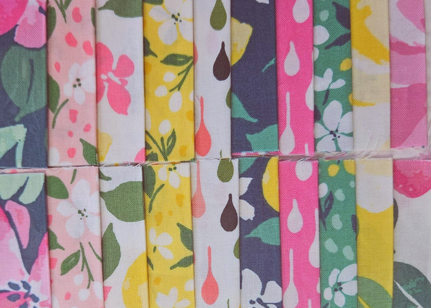Jelly Roll - Pink Lemonade - Twenty 2.5" Strips 100% Cotton Fabric