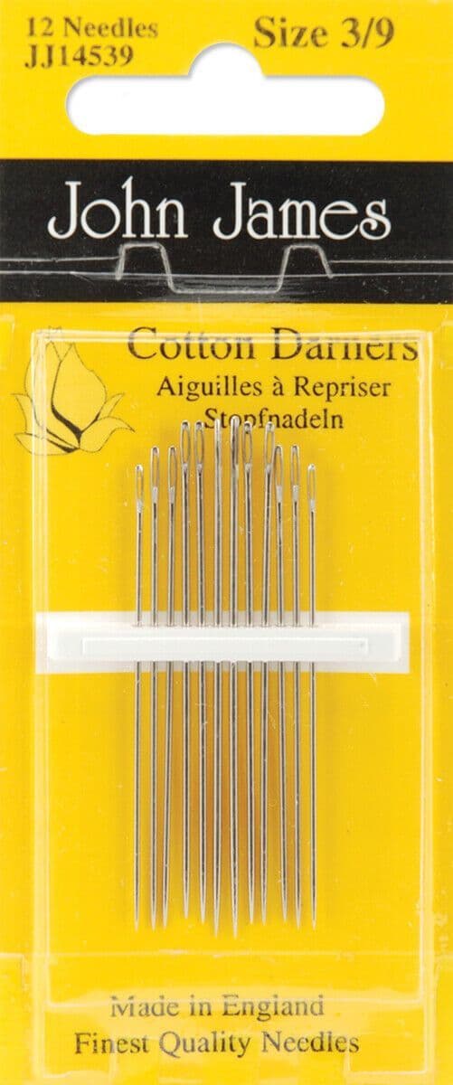 John James Cotton Darners Needles 12 Pack Size 3/9