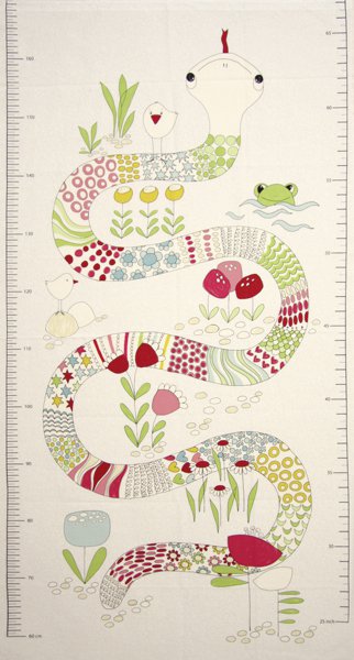 Stof - The Snake and I Pink Height Chart Fabric Panel