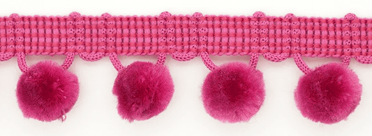 Large Pom Pom Braid - Hot Pink - 25mm x 3 Meters