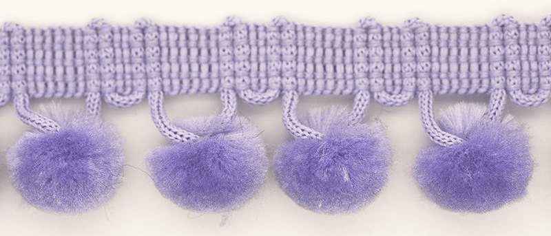 Large Pom Pom Braid - Lilac - 25mm x 3 Meters
